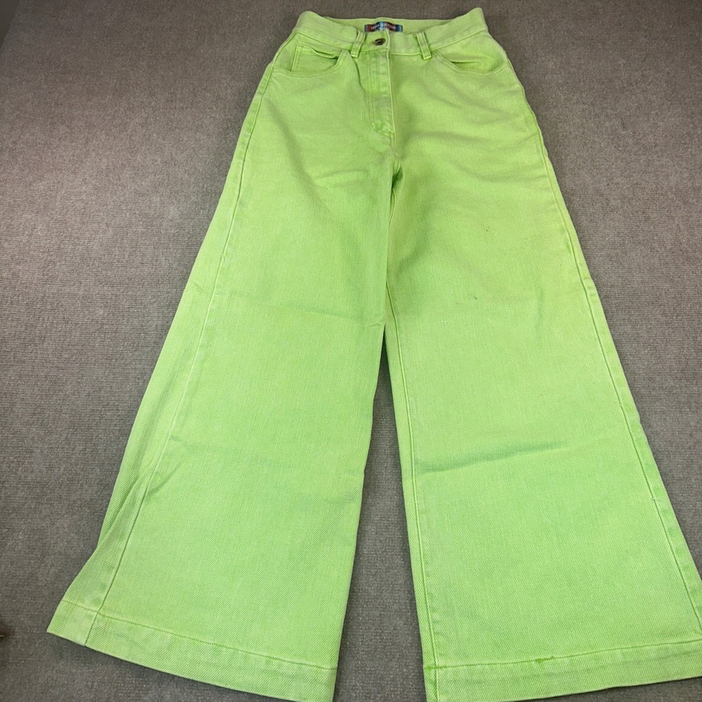 Urban Outfitters Lime Green Wide Leg High Waisted Jeans Size 26